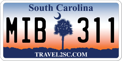 SC license plate MIB311