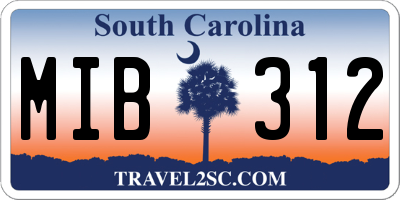 SC license plate MIB312