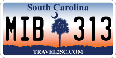SC license plate MIB313