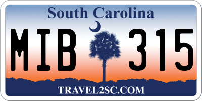 SC license plate MIB315