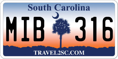SC license plate MIB316