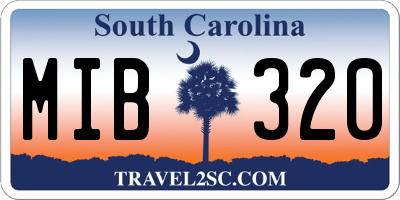 SC license plate MIB320