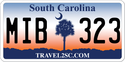 SC license plate MIB323
