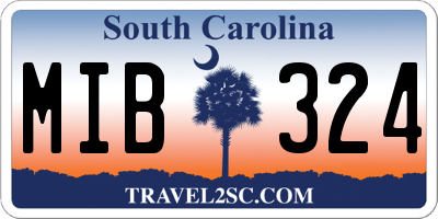 SC license plate MIB324