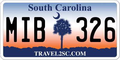 SC license plate MIB326