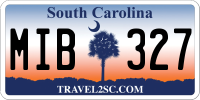SC license plate MIB327