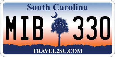 SC license plate MIB330