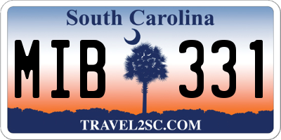 SC license plate MIB331