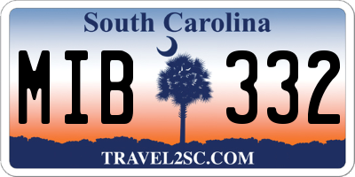 SC license plate MIB332