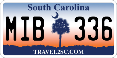 SC license plate MIB336