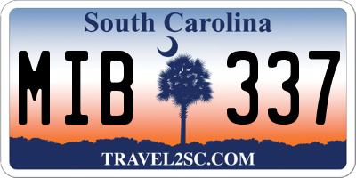 SC license plate MIB337