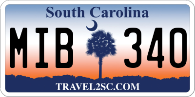 SC license plate MIB340
