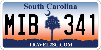 SC license plate MIB341