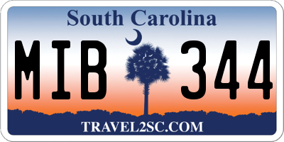 SC license plate MIB344
