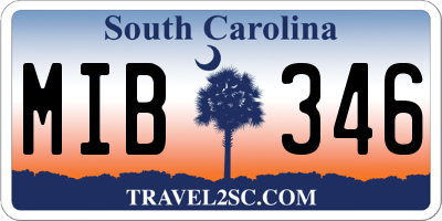 SC license plate MIB346