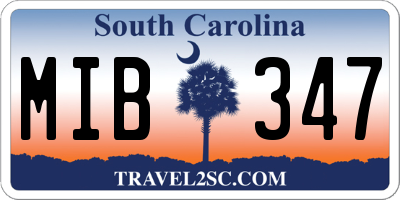 SC license plate MIB347