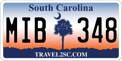 SC license plate MIB348