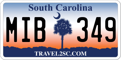 SC license plate MIB349