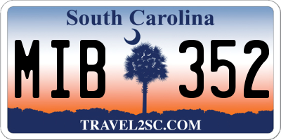 SC license plate MIB352