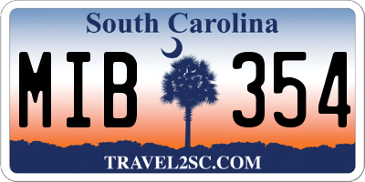 SC license plate MIB354