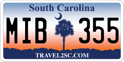 SC license plate MIB355