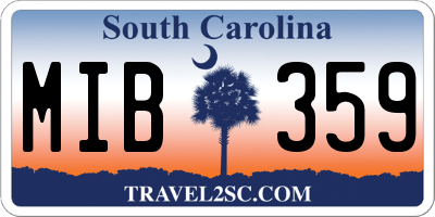 SC license plate MIB359