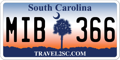 SC license plate MIB366