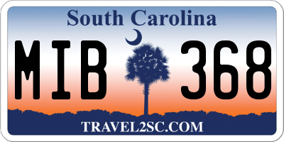 SC license plate MIB368