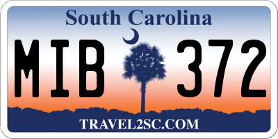 SC license plate MIB372