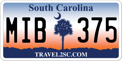 SC license plate MIB375