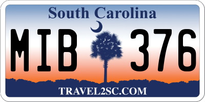 SC license plate MIB376