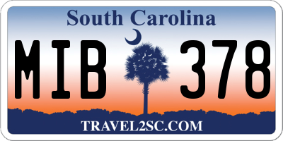SC license plate MIB378