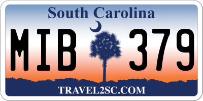 SC license plate MIB379