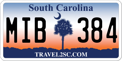 SC license plate MIB384