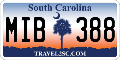 SC license plate MIB388