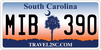 SC license plate MIB390