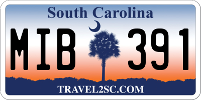 SC license plate MIB391