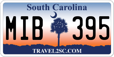 SC license plate MIB395