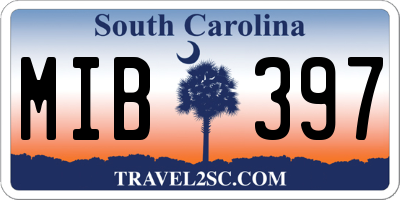 SC license plate MIB397
