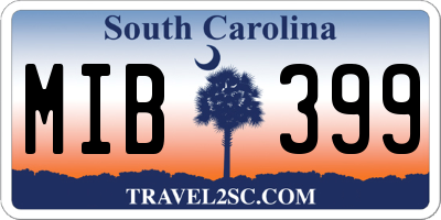 SC license plate MIB399