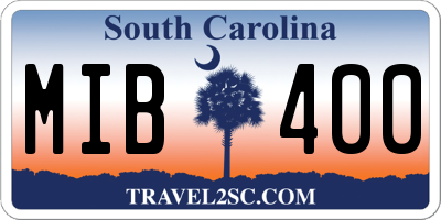 SC license plate MIB400