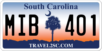 SC license plate MIB401
