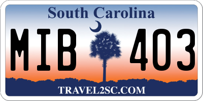 SC license plate MIB403