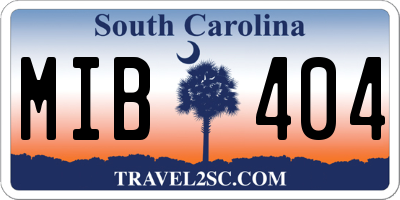 SC license plate MIB404