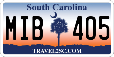 SC license plate MIB405