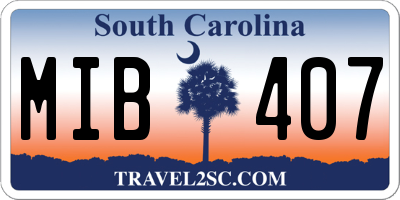 SC license plate MIB407