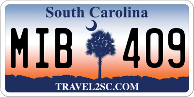 SC license plate MIB409