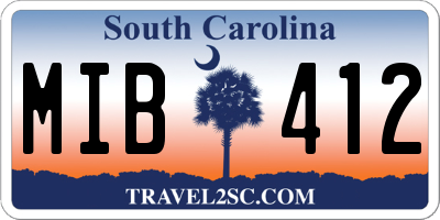 SC license plate MIB412