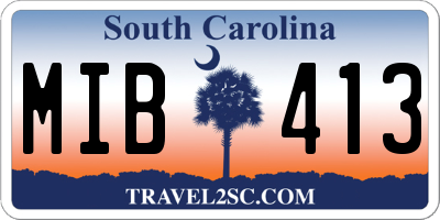 SC license plate MIB413