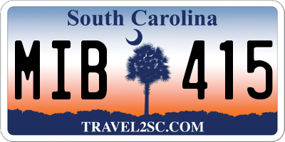 SC license plate MIB415